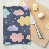 Niedlich Kawaii Cloud Pattern Küchentuch (Viertel Falte)