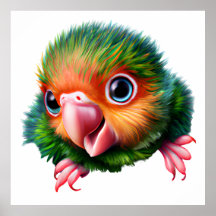 Niedlich Kawaii Colorful Baby Parrot
