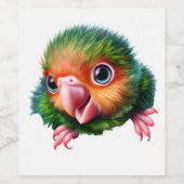 Niedlich Kawaii Colorful Baby Parrot Weinetikett (Einzelnes Label)