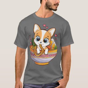 Niedlich Kawaii Corgi Dog Lover T-Shirt Corgi Eati