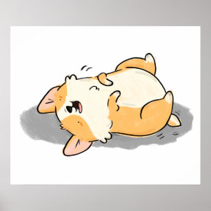 Niedlich Kawaii Corgi Dog Poster