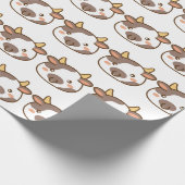 Niedlich Kawaii Cow Geschenkpapier (Ecke)