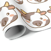 Niedlich Kawaii Cow Geschenkpapier (Rolleneckpunkt)