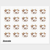 Niedlich Kawaii Cow Quadratischer Aufkleber (Blatt)