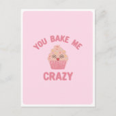 Niedlich Kawaii Crazy Alberne Gesichtspferd Muffin Postkarte (Vorderseite)