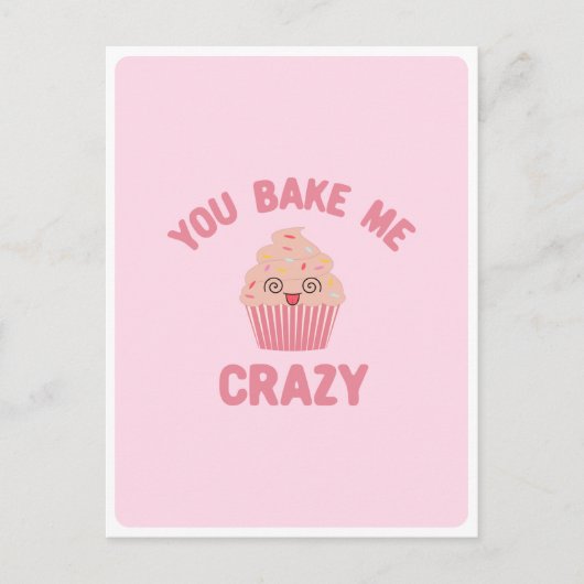 Niedlich Kawaii Crazy Alberne Gesichtspferd Muffin Postkarte (Vorderseite)