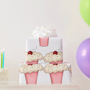 Niedlich Kawaii Cupcake Milkshake mit Cherry Geschenkpapier