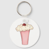Niedlich Kawaii Cupcake Milkshake mit Cherry Schlüsselanhänger (Vorderseite)