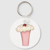 Niedlich Kawaii Cupcake Milkshake mit Cherry Schlüsselanhänger (Rückseite)