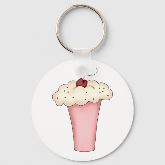 Niedlich Kawaii Cupcake Milkshake mit Cherry Schlüsselanhänger (Rückseite)
