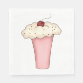 Niedlich Kawaii Cupcake Milkshake mit Cherry Serviette (Vorderseite)