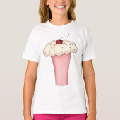 Niedlich Kawaii Cupcake Milkshake mit Cherry T-Shirt (Vorderseite)