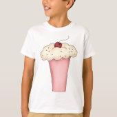 Niedlich Kawaii Cupcake Milkshake mit Cherry T-Shirt (Vorderseite)