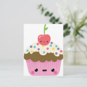 Niedlich Kawaii Cupcake Postkarte (Stehend Vorderseite)