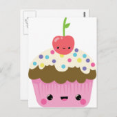 Niedlich Kawaii Cupcake Postkarte (Vorne/Hinten)