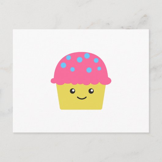 Niedlich Kawaii Cupcake Postkarte (Vorderseite)