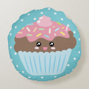 Niedlich Kawaii Cupcake Rundes Kissen
