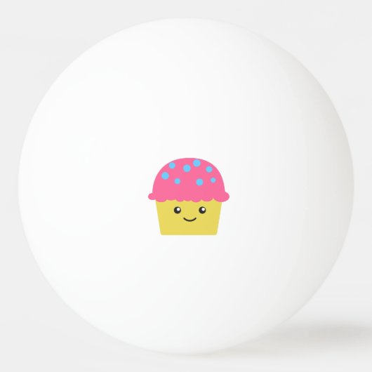 Niedlich Kawaii Cupcake Tischtennisball (Vorderseite)