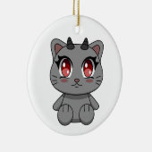 Niedlich Kawaii Demon Cat Keramik Ornament (Rechts)