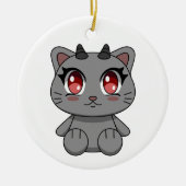 Niedlich Kawaii Demon Cat Keramik Ornament (Vorne)