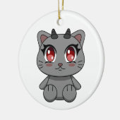 Niedlich Kawaii Demon Cat Keramik Ornament (Links)