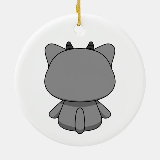 Niedlich Kawaii Demon Cat Keramik Ornament (Hinten)