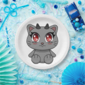 Niedlich Kawaii Demon Cat Pappteller (Party)