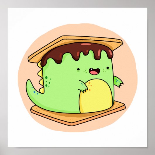Niedlich Kawaii Dino-smore Poster (Vorne)