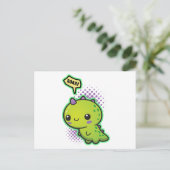 Niedlich Kawaii Dinosaur Postkarte (Stehend Vorderseite)