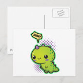 Niedlich Kawaii Dinosaur Postkarte (Vorne/Hinten)