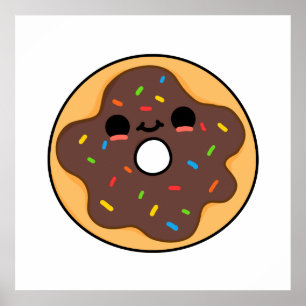 Niedlich Kawaii Donut Poster