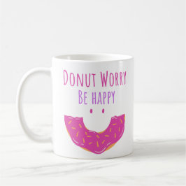Niedlich Kawaii Donut Worry Be Happy Donut Kaffeetasse