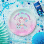 Niedlich Kawaii Dreamy Unicorn Regenbogenwolke Geb Pappteller (Party)