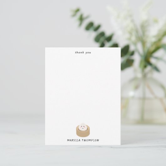 Niedlich Kawaii Dumplings Steamer Chopsticks Dankeskarte (Stehend Vorderseite)