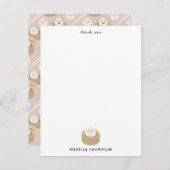 Niedlich Kawaii Dumplings Steamer Chopsticks Dankeskarte (Vorne/Hinten)