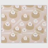Niedlich Kawaii Dumplings Steamer Chopsticks Geschenkpapier (Flach)