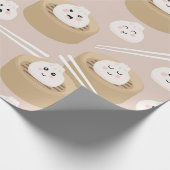 Niedlich Kawaii Dumplings Steamer Chopsticks Geschenkpapier (Ecke)