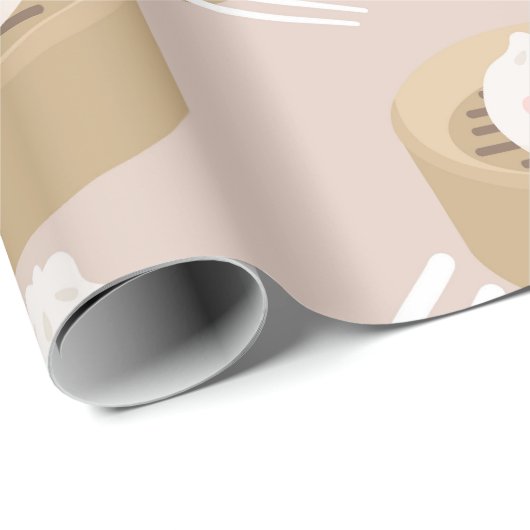 Niedlich Kawaii Dumplings Steamer Chopsticks Geschenkpapier (Rolleneckpunkt)