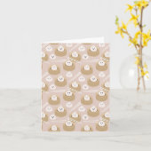 Niedlich Kawaii Dumplings Steamer Chopsticks Karte (Gelbe Blume)