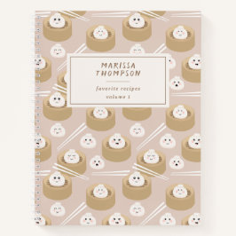 Niedlich Kawaii Dumplings Steamer Chopsticks Rezep Notizblock