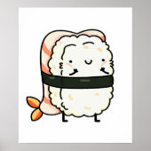 Niedlich Kawaii Ebi Prawn Sushi Poster (Vorne)