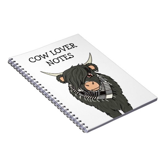 Niedlich Kawaii Emo Cow Notebook Notizblock (Rechte Seite)