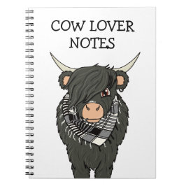 Niedlich Kawaii Emo Cow Notebook Notizblock