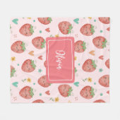 Niedlich Kawaii Erdbeeren Fleecedecke (Vorderseite (Horizontal))