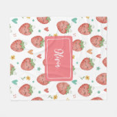 Niedlich Kawaii Erdbeeren Fleecedecke (Vorderseite (Horizontal))