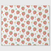 Niedlich Kawaii Erdbeeren Geschenkpapier (Flach)