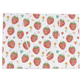 Niedlich Kawaii Erdbeeren Große Geschenktüte (Rückseite)