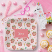 Niedlich Kawaii Erdbeeren Pappteller (Party)