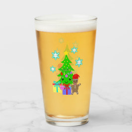 Niedlich Kawaii Face Christmas Tree Scene, ZSG Glas