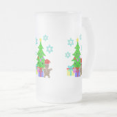 Niedlich Kawaii Face Christmas Tree Scene, ZSG Mattglas Bierglas (VorderseiteRechts)